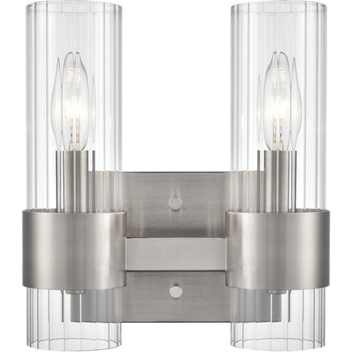 Caberton 2 Light 9 inch Brushed Nickel Vanity Light Wall Light